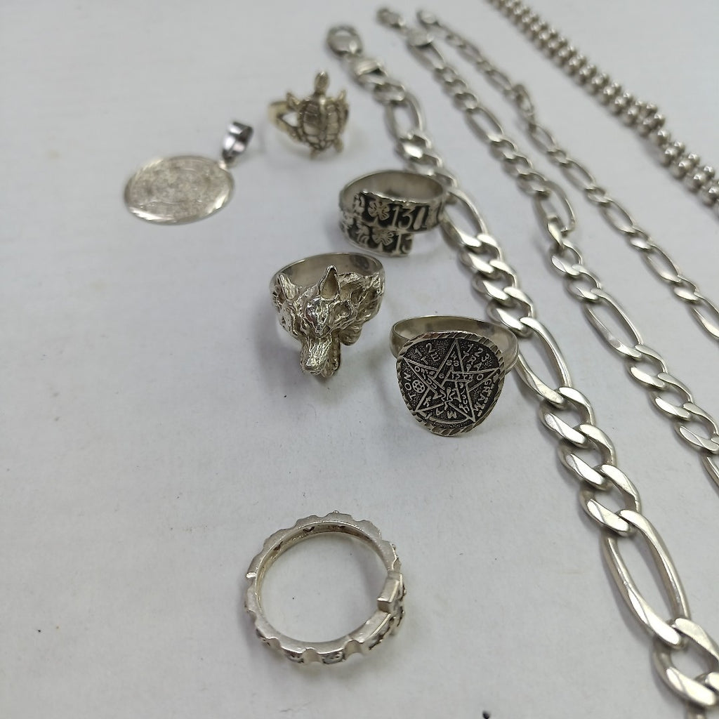 ANILLITO, ANILLO, CADENA, DIJE, PULSERA PLATA 98 GRMS (SEMINUEVO)