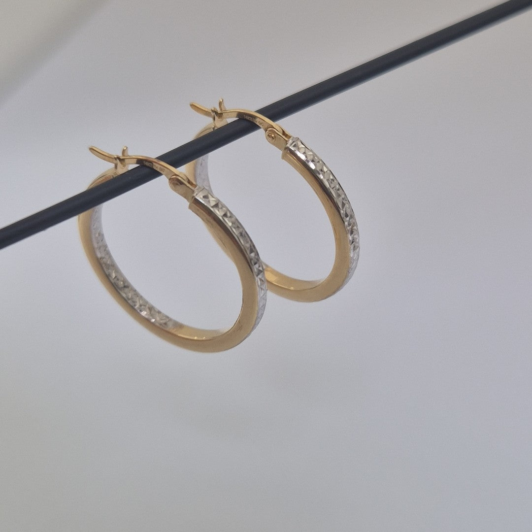 ARRACADAS PAR ORO, ORO COMBINADO 14 K 2.1 GRMS (SEMINUEVO)