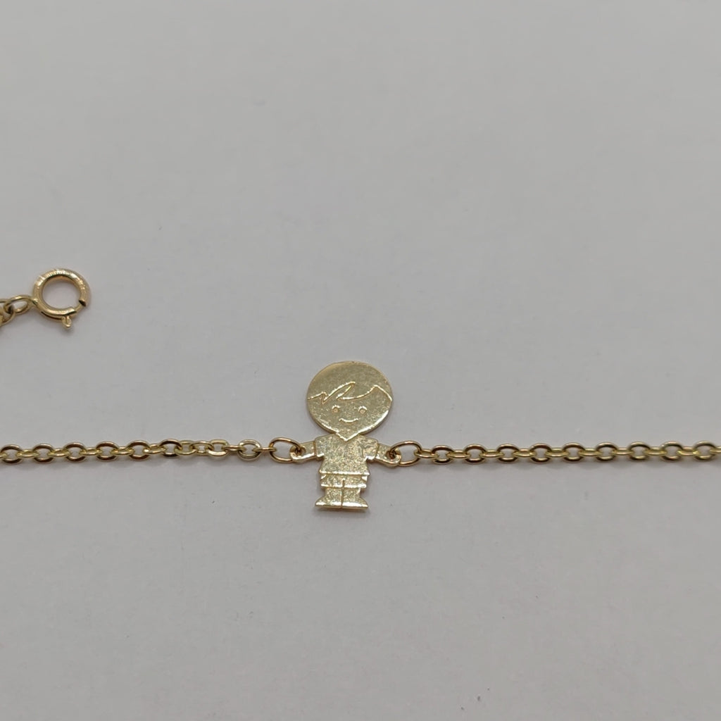 PULSERA TEJIDO ESPECIAL FIG NIÑO 14K 18 CM 1.4 GR (NUEVO)