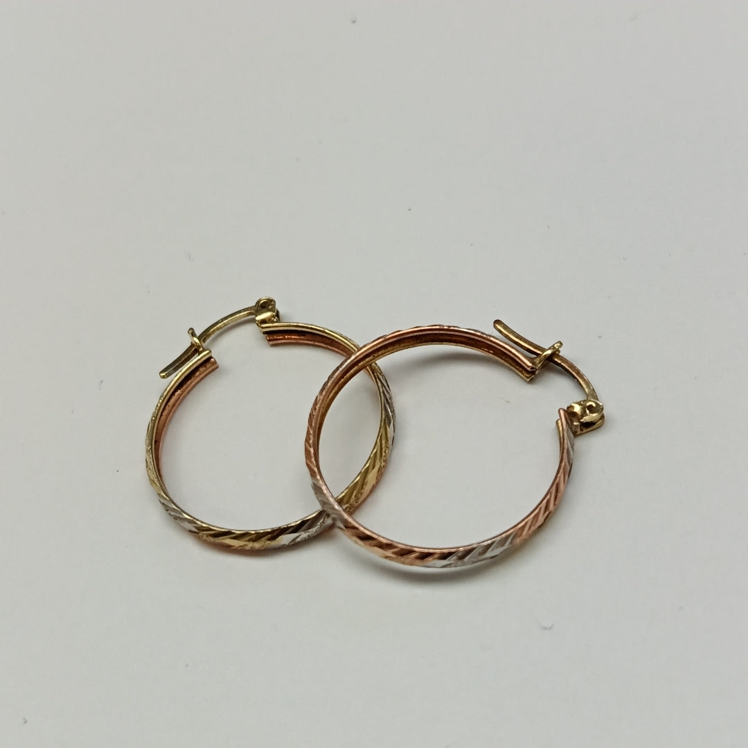ARRACADAS PAR ORO COMBINADO 14 K 2.2 GRMS (SEMINUEVO)