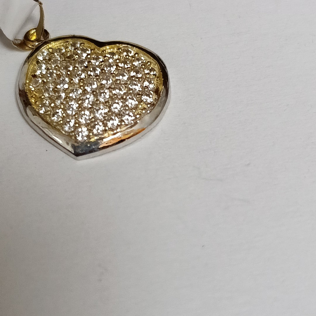 DIJE CORAZON CON CIRCONIAS 14K 1.8 GR (NUEVO)