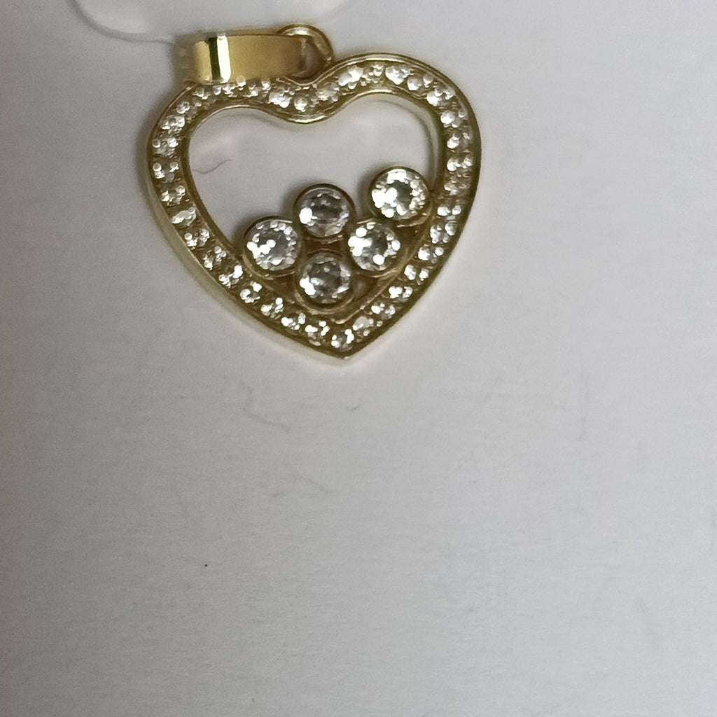 DIJE CORAZON CON CIRCONIAS 14K 1.7 GR (NUEVO)
