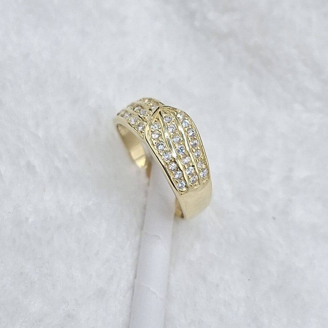 ANILLOS C CIRCONIAS 14K TALLA 7 2.8 GR (NUEVO)