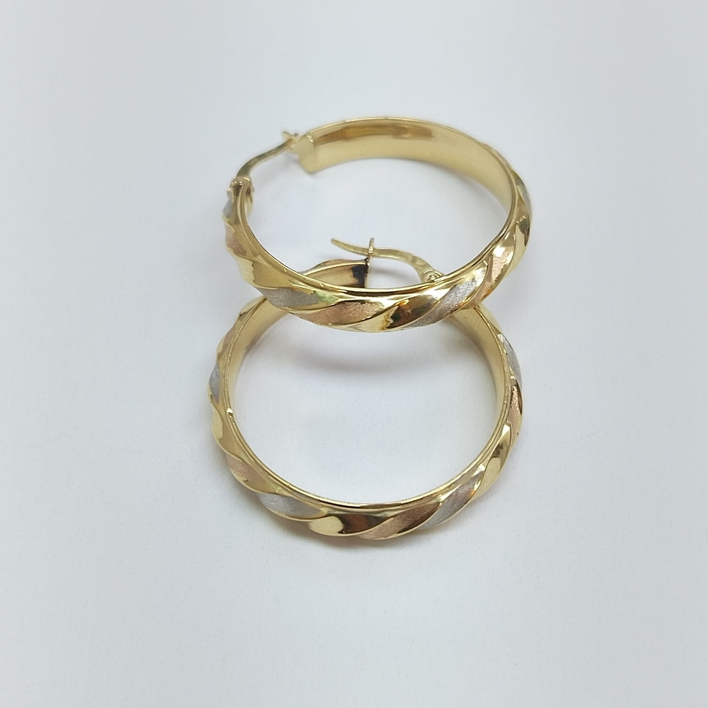 ARRACADAS PAR ORO COMBINADO 14 K 3,50 GRMS (SEMINUEVO)