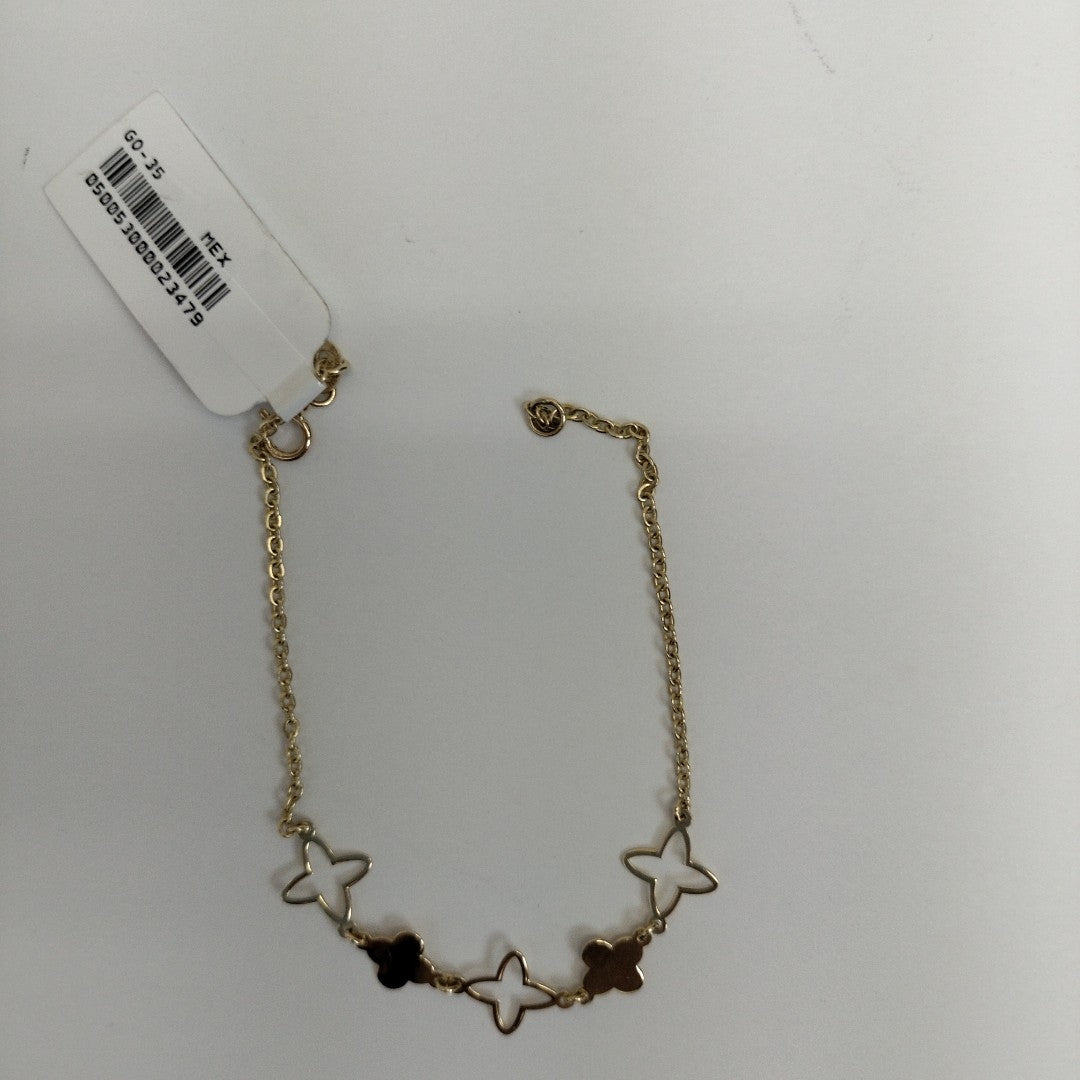 PULSERA TEJIDO ESP CON TREBOL 14K 18 CM 1.6 GR (NUEVO)