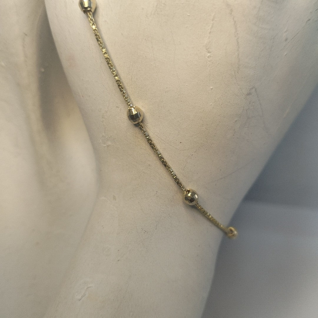 PULSERA ESPECIAL CON BOLITAS 14K 18 CM 1.5 GR (NUEVO)