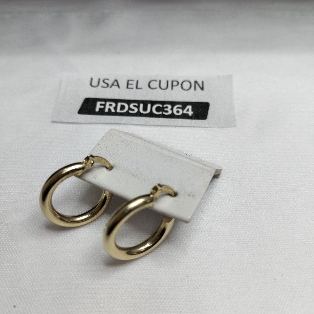 ARETES TEJIDO ARRACADAS LISAS 14K 1.6 GR (NUEVO)