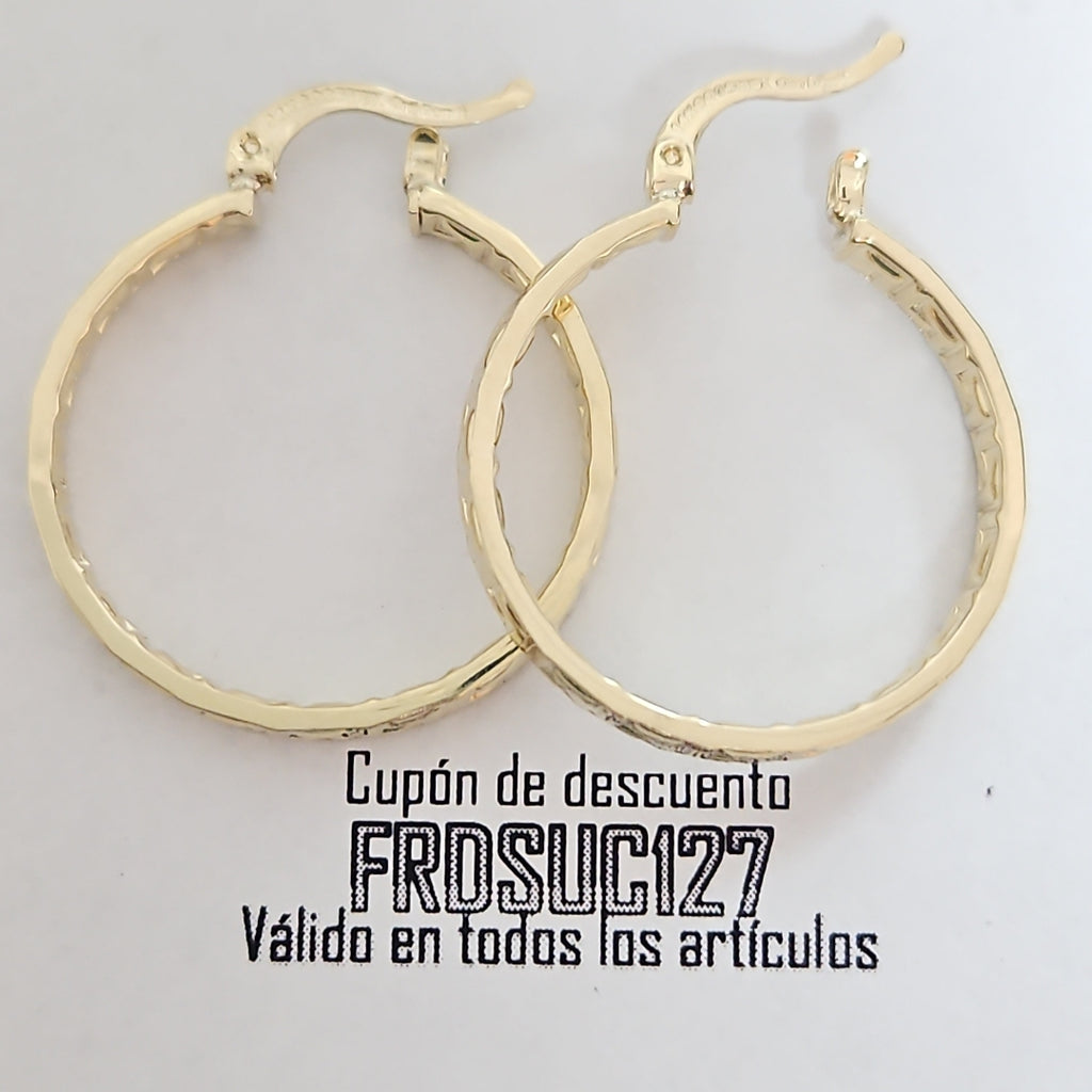 ARETES TEJIDO ARRACADA CON GRECAS 14K 2.7 GR (NUEVO)
