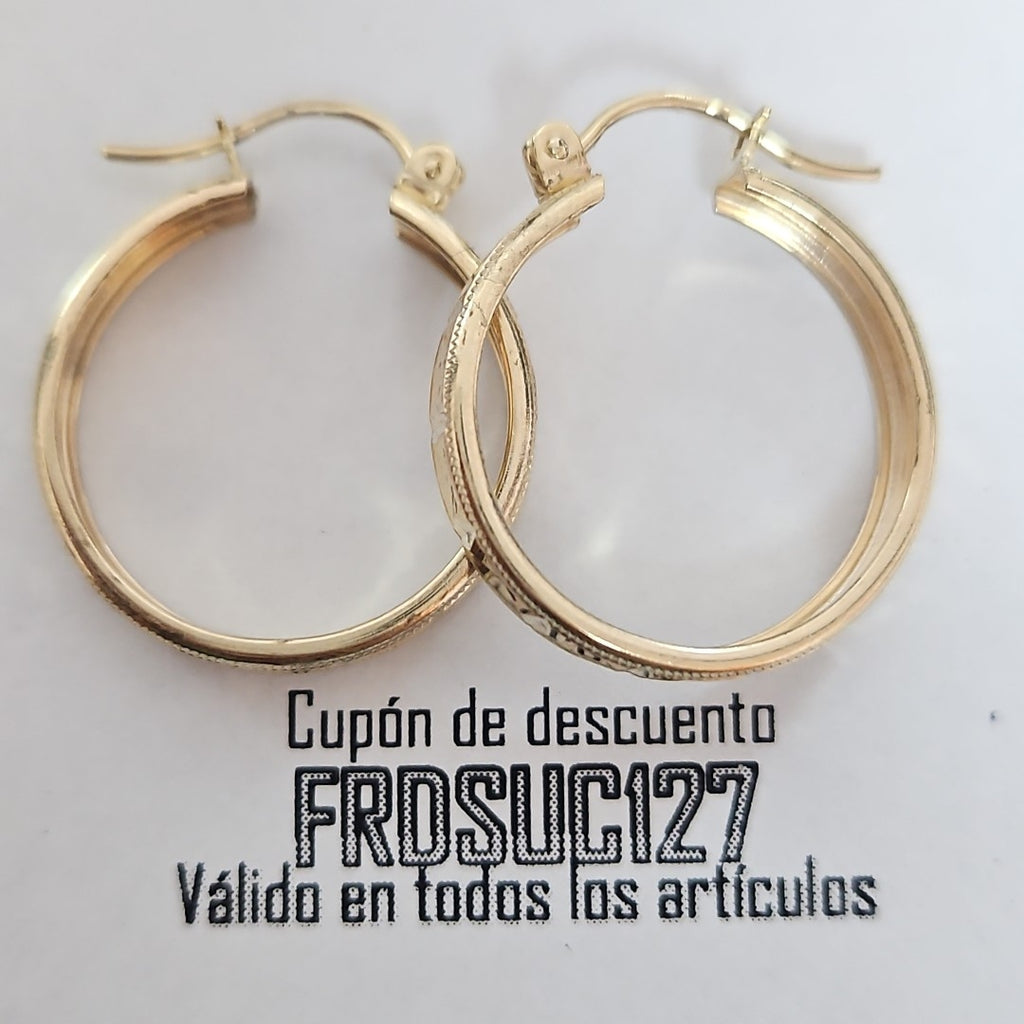 ARETES ARRACADAS LABRADAS 10K 2.4 GR (NUEVO)