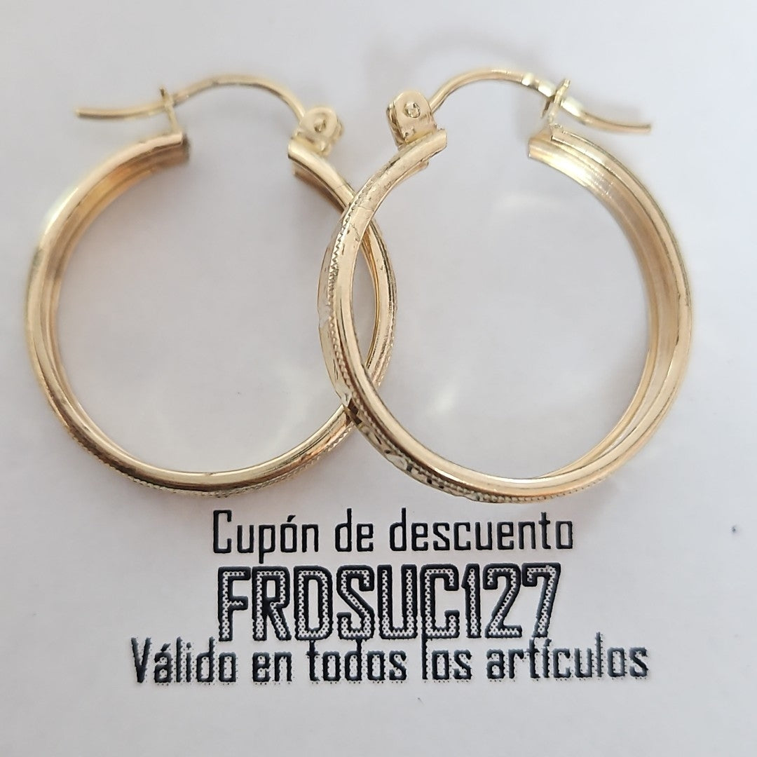 ARETES ARRACADAS LABRADAS 10K 2.4 GR (NUEVO)