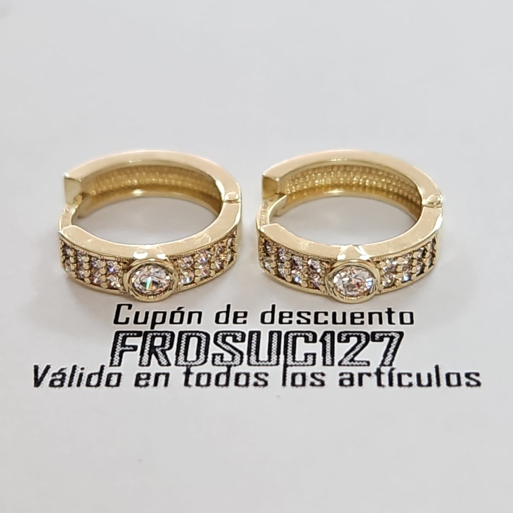 ARETES ARRACADAS C CIRCONIAS 10K 2.7 GR (NUEVO)