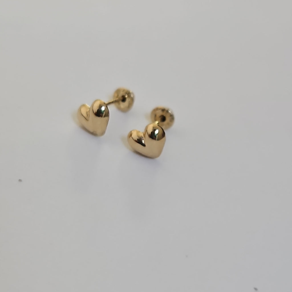 BROQUELES BROQUEL FIG CORAZON LISO 14K 0.1987 GR (NUEVO)