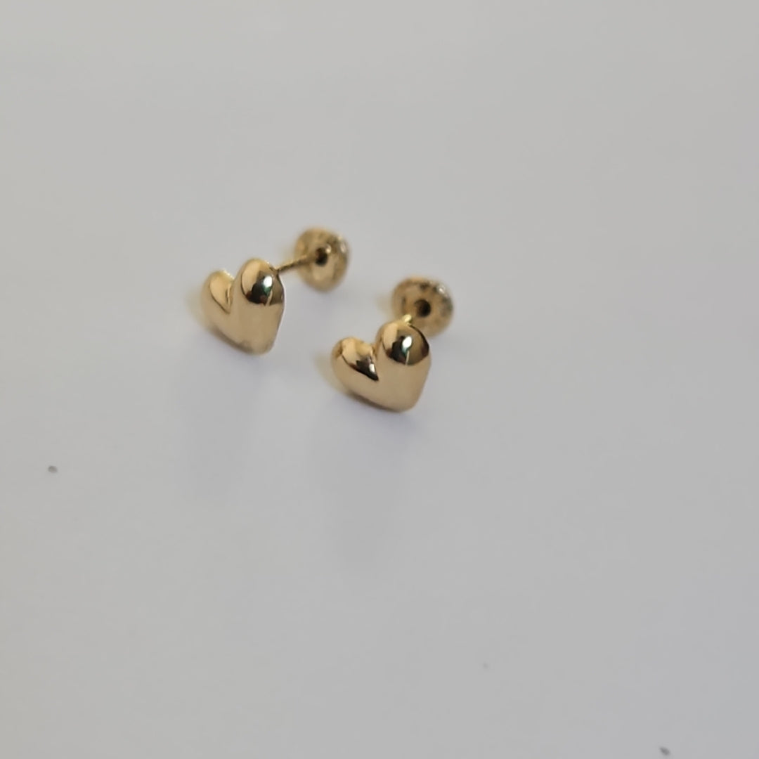BROQUELES BROQUEL FIG CORAZON LISO 14K 0.1987 GR (NUEVO)