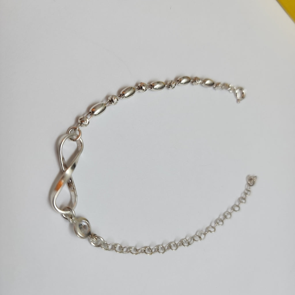 PULSERA TEJIDO ESPECIAL PLATA .925 18 CM 2.6 GR (NUEVO)