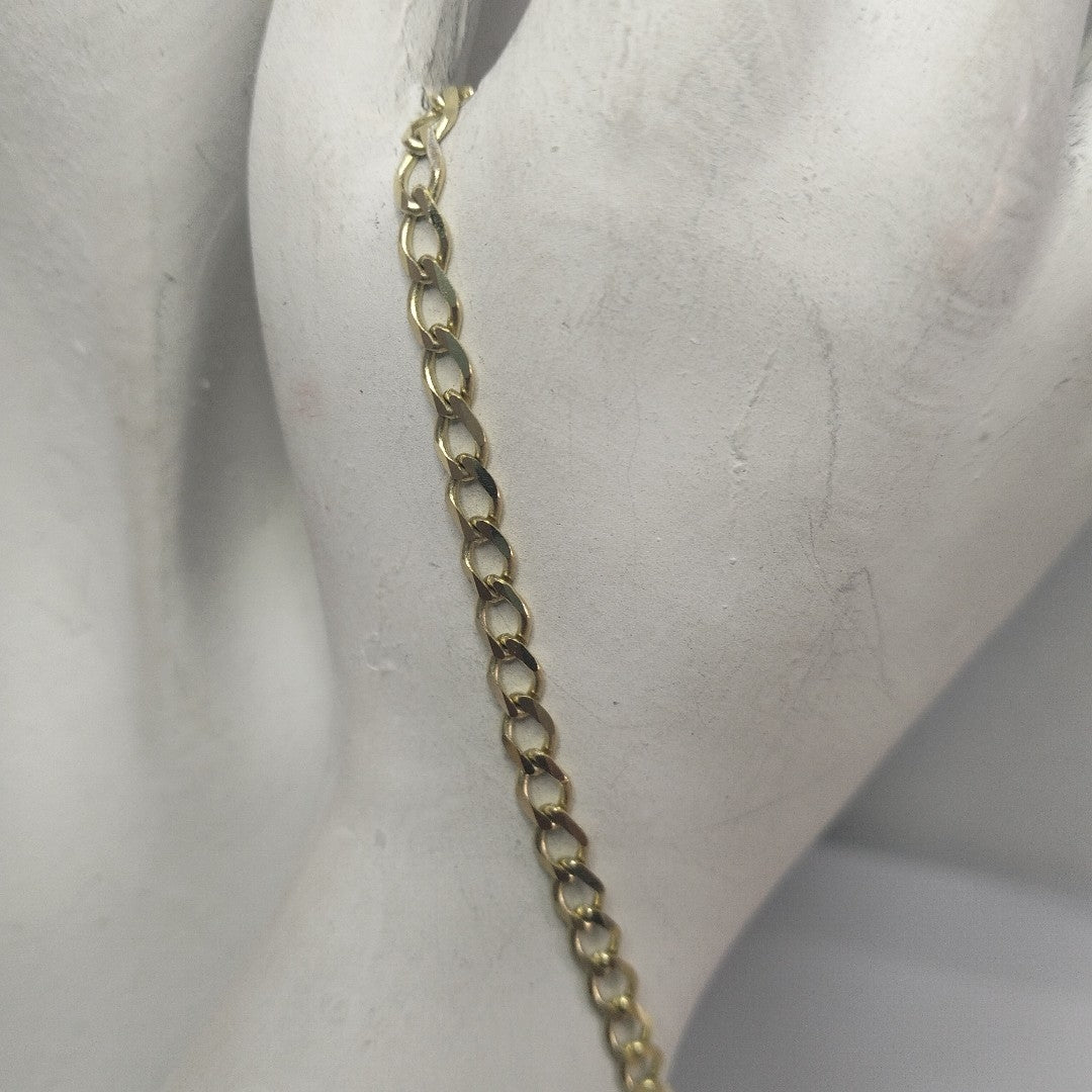 PULSERA TEJIDO BARBADA 14K 21 CM 3.8 GR (NUEVO)