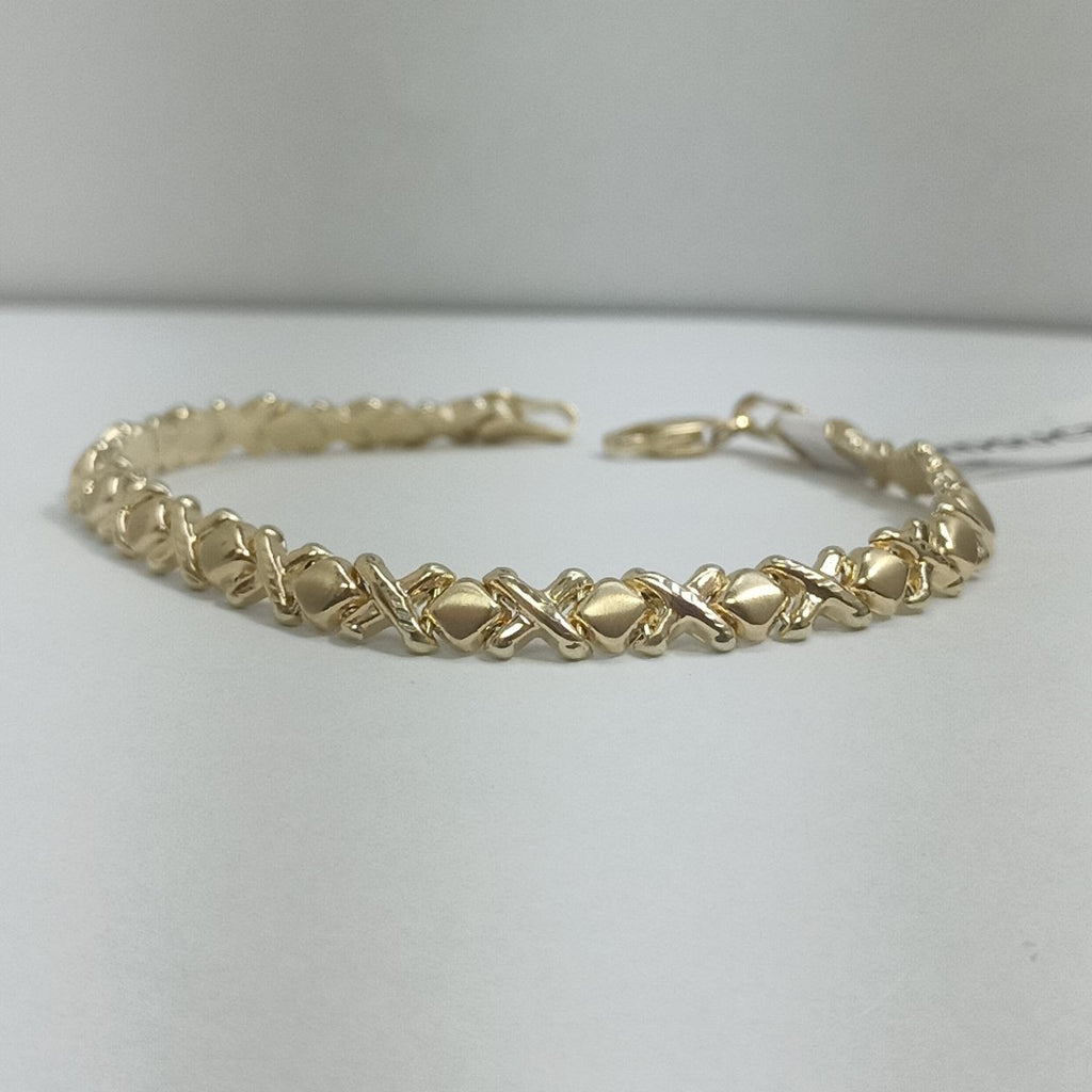 PULSERA ESPECIAL XOXO 14K 18 CM 6.1 GR (NUEVO)