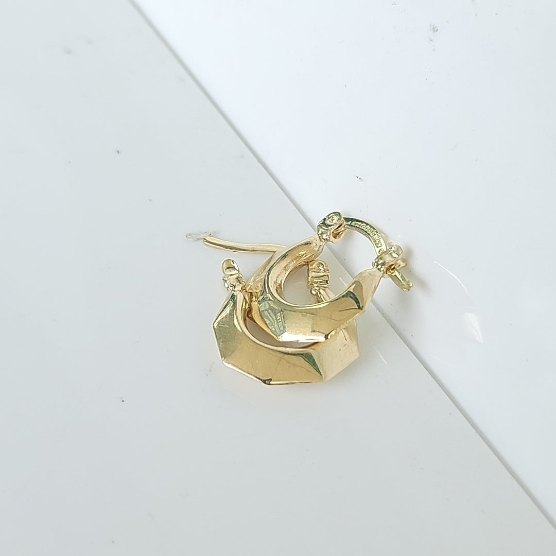 ARETES TEJIDO ARRACADA FACETADA 14K 1.3 GR (NUEVO)