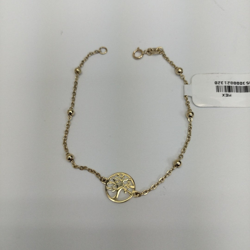 PULSERA TEJIDO ESPECIAL ARBOL 14K 18 CM 1.8 GR (NUEVO)