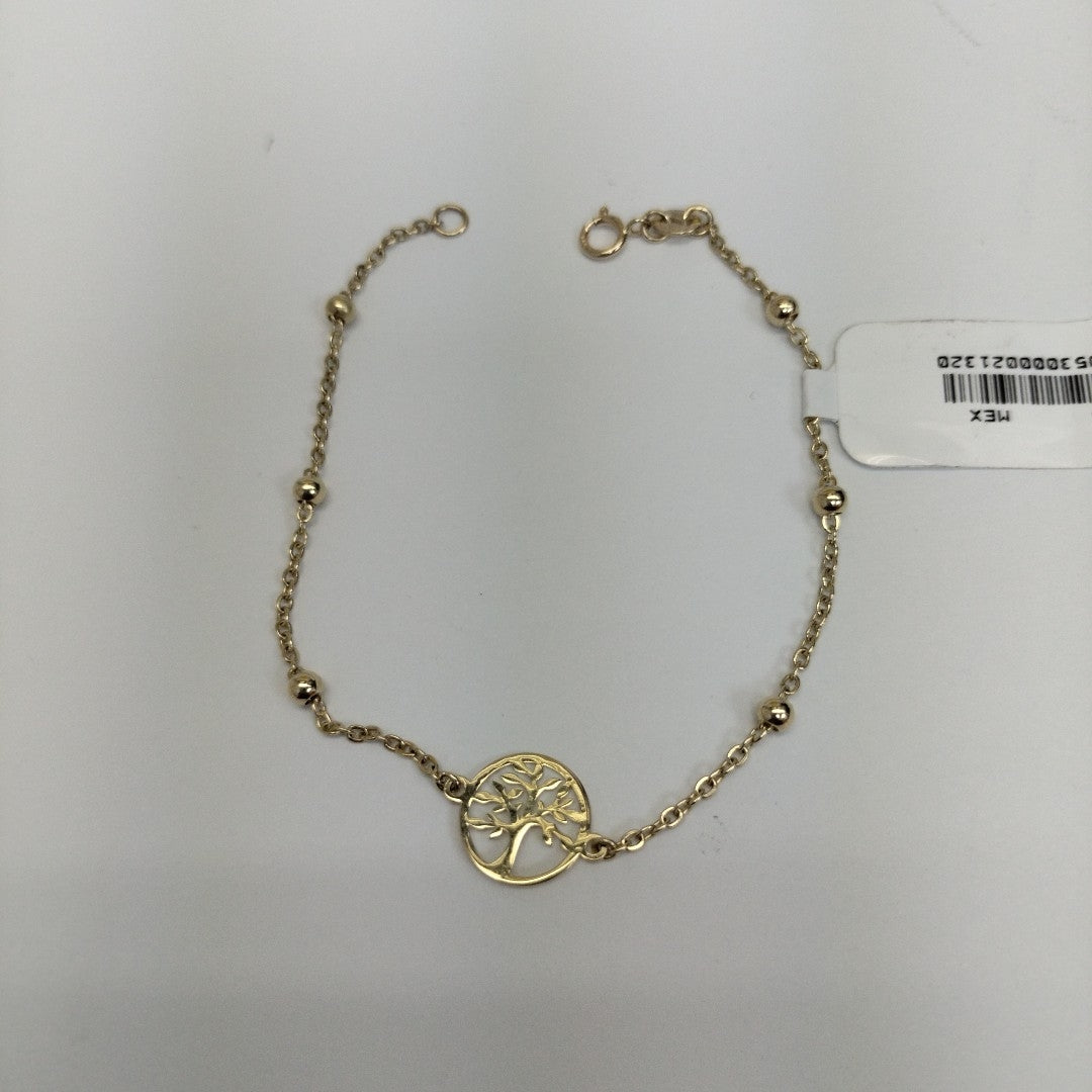 PULSERA TEJIDO ESPECIAL ARBOL 14K 18 CM 1.8 GR (NUEVO)
