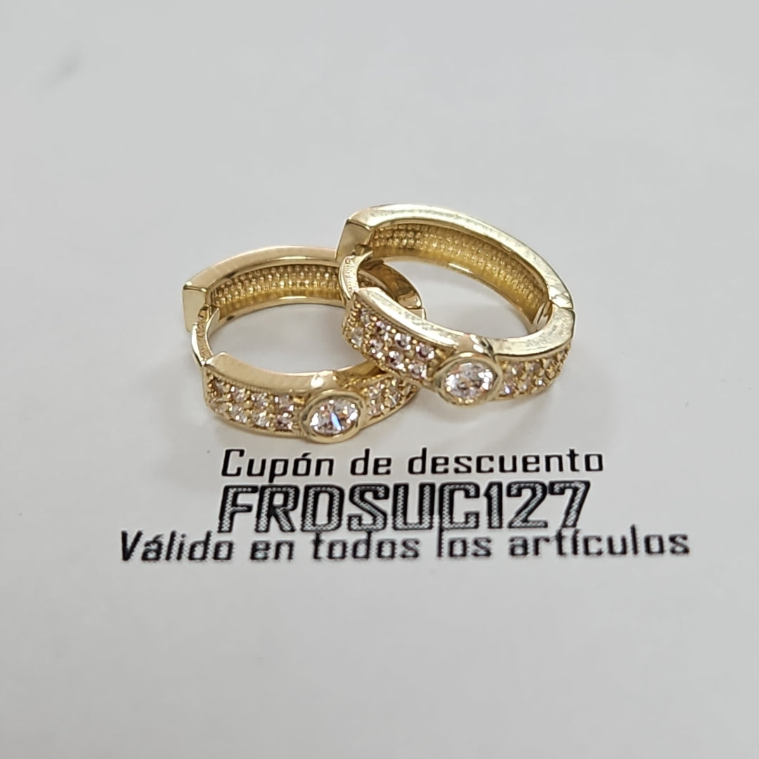 ARETES ARRACADAS C CIRCONIAS 10K 2.7 GR (NUEVO)