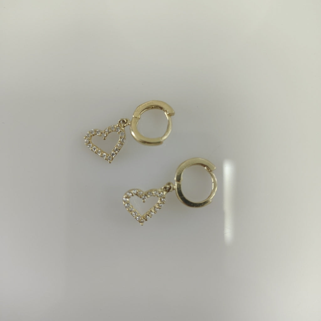 ARETES FIG CORAZON C CIRCONIAS 10K 1.9 GR (NUEVO)