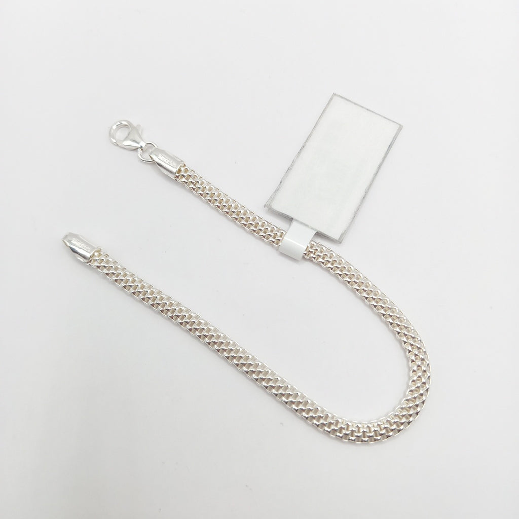 PULSERA TEJIDO ESPECIAL PLATA .925 18 CM 4.9 GR (NUEVO)