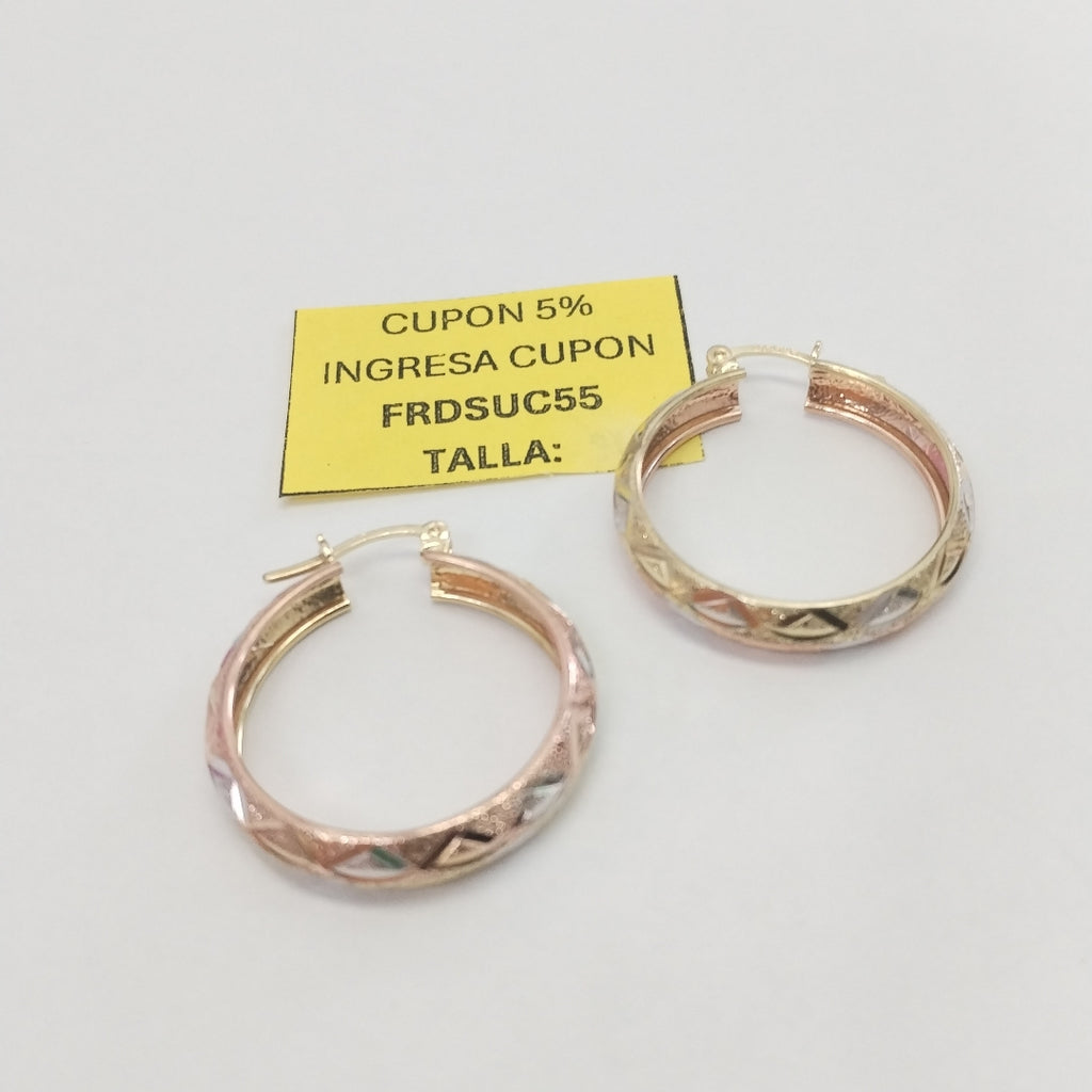 ARRACADAS PAR ORO, RODIADO 14 K 3.5 GRMS (SEMINUEVO)