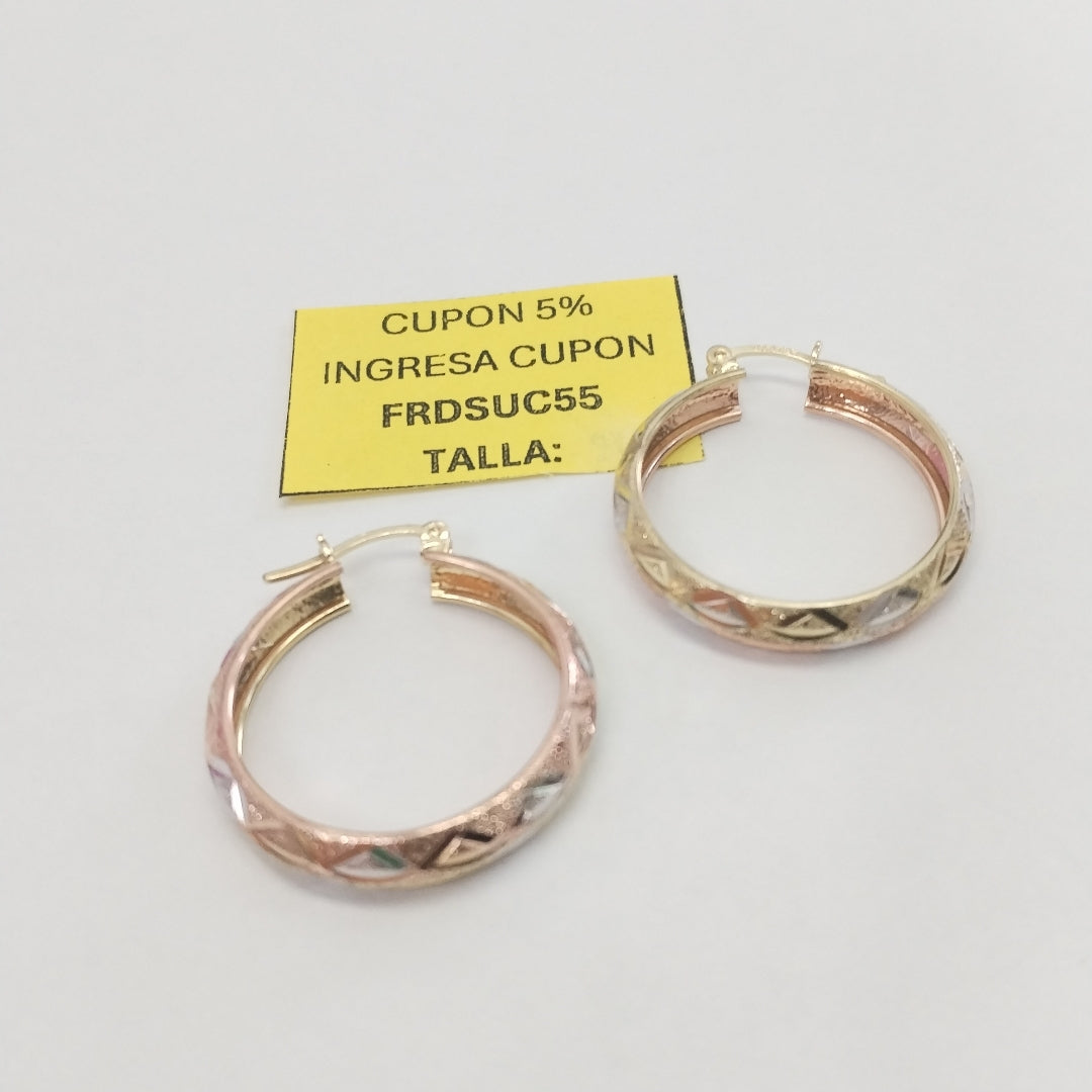 ARRACADAS PAR ORO, RODIADO 14 K 3.5 GRMS (SEMINUEVO)