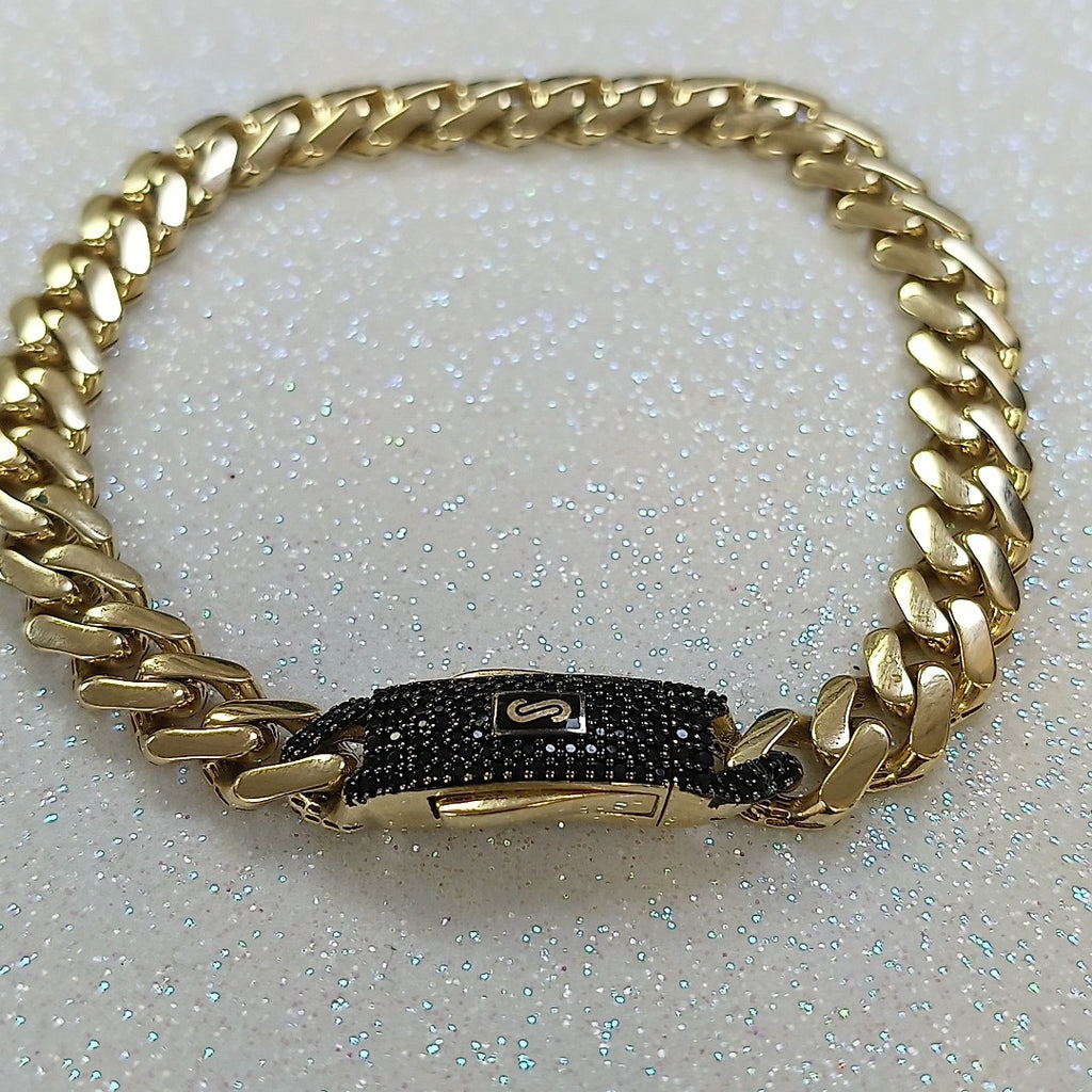 PULSERA CABALLERO MONACO ORO 10K 9.8 (NUEVO)