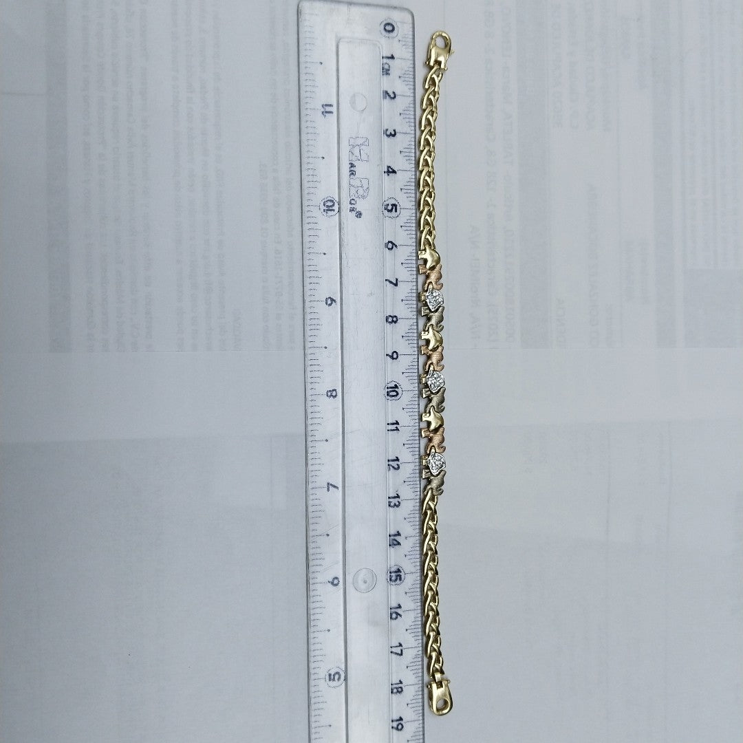 PULSERA ORO COMBINADO 14 K 8,00 GRMS (SEMINUEVO)