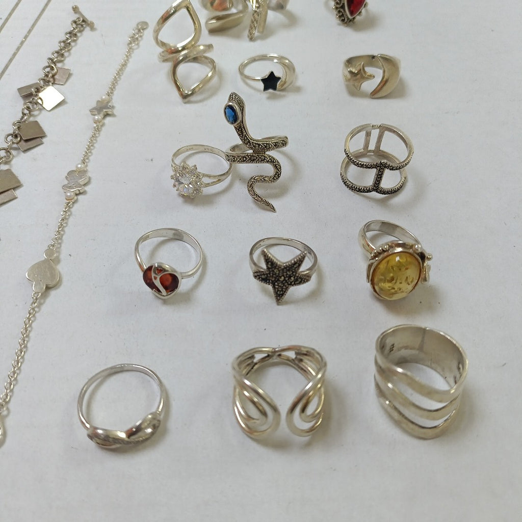 ANILLITO,CADENA,DIJE,PULSERA PLATA 116,30 GRMS (SEMINUEVO)