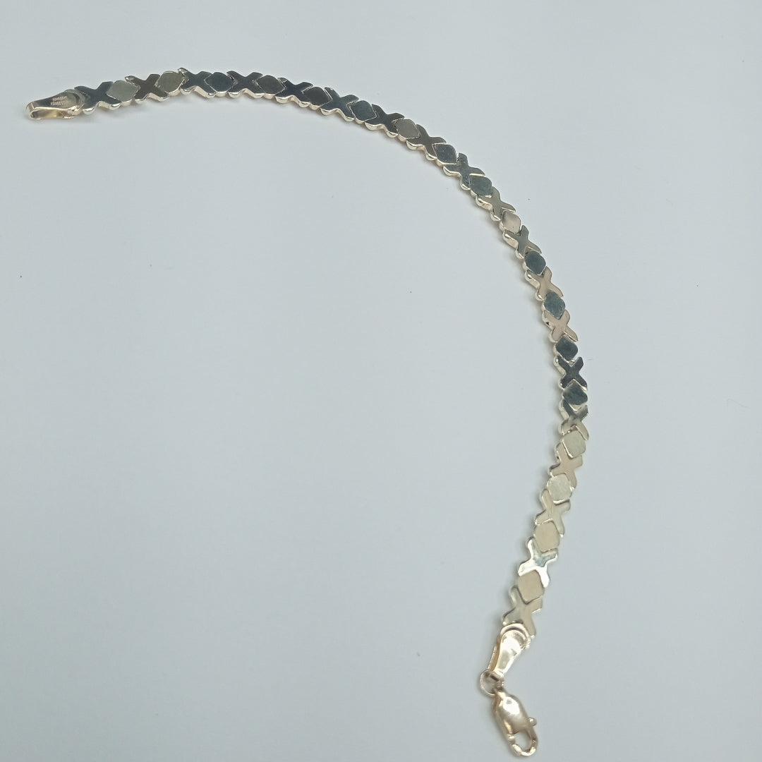PULSERA ESPECIAL XOXO 14K 18 CM 6 GR (NUEVO)