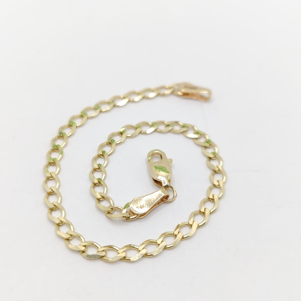 PULSERA TEJIDO BARBADA 14K 18 CM 3.4 GR (NUEVO)