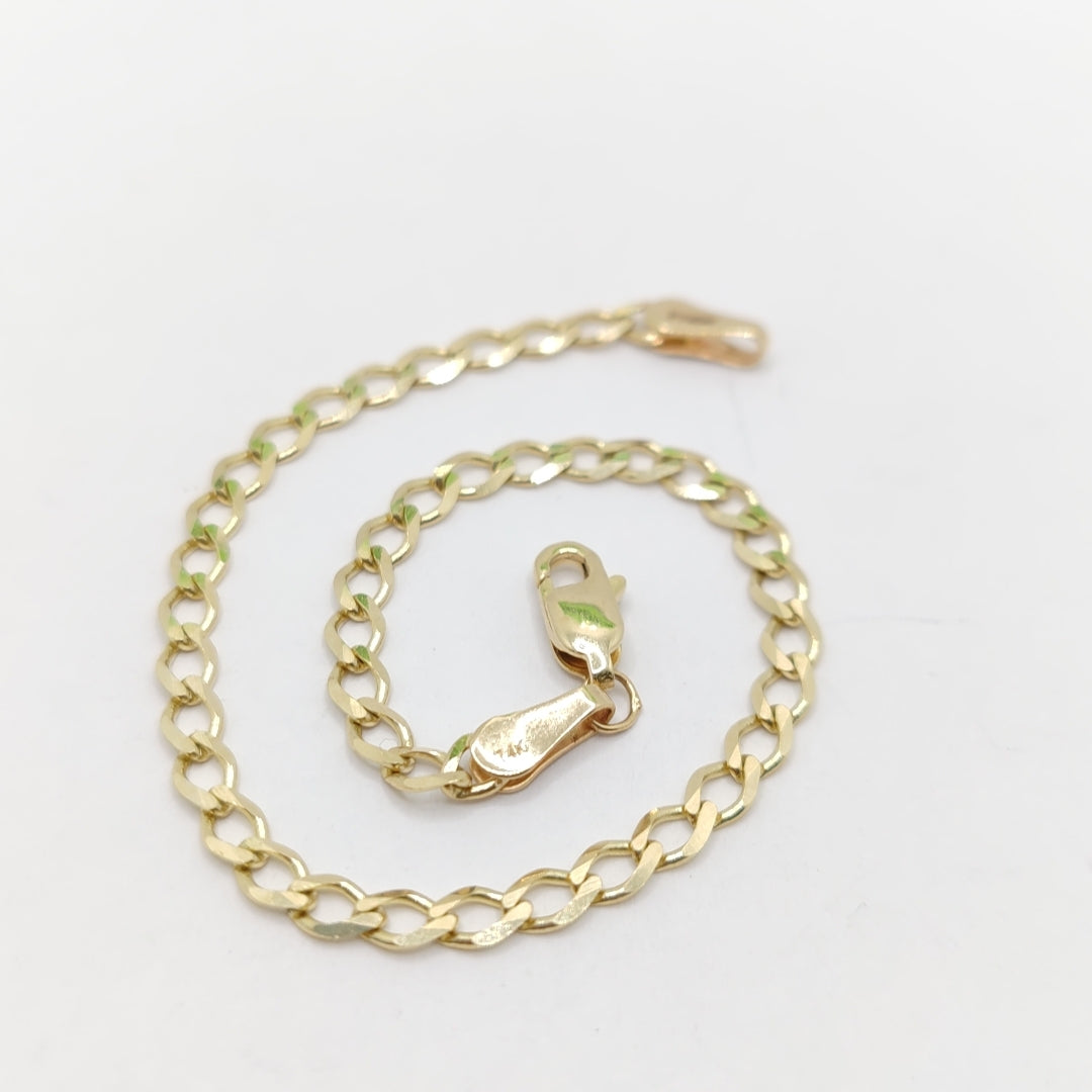 PULSERA TEJIDO BARBADA 14K 18 CM 3.4 GR (NUEVO)