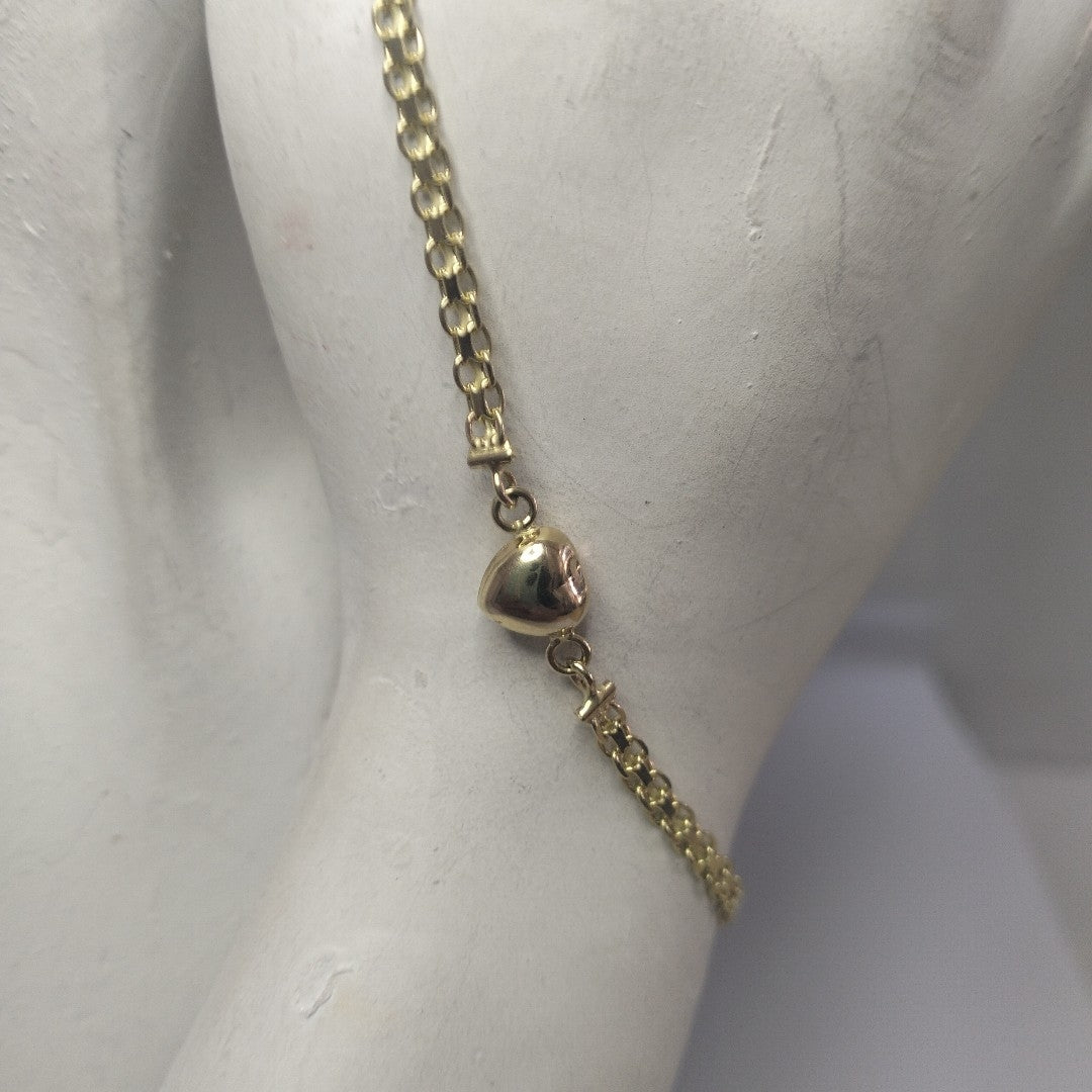 PULSERA ESPECIAL C CORAZON 14K 18 CM 2.7 GR (NUEVO)