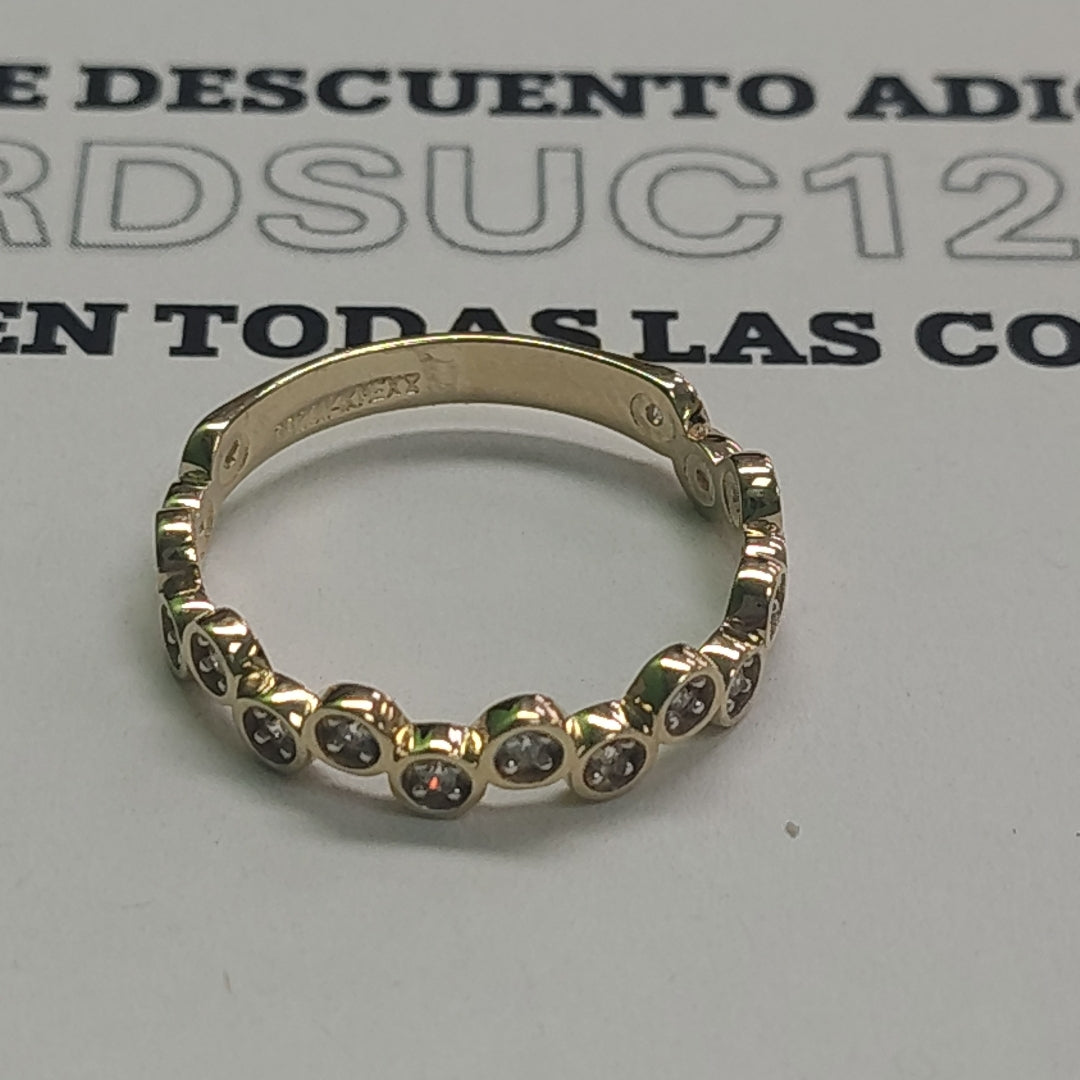 ANILLO ANILLITO C CIRCONIAS 14K 9 TALLA 2.1 GR (NUEVO)