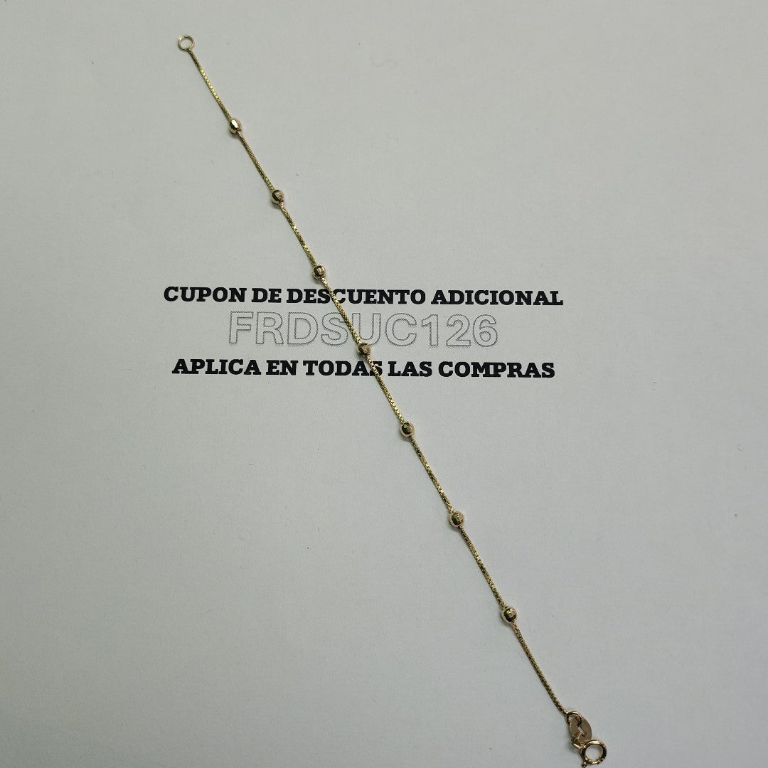 PULSERA ESPECIAL CON BOLITAS 14K 18 CM 1.4 GR (NUEVO)