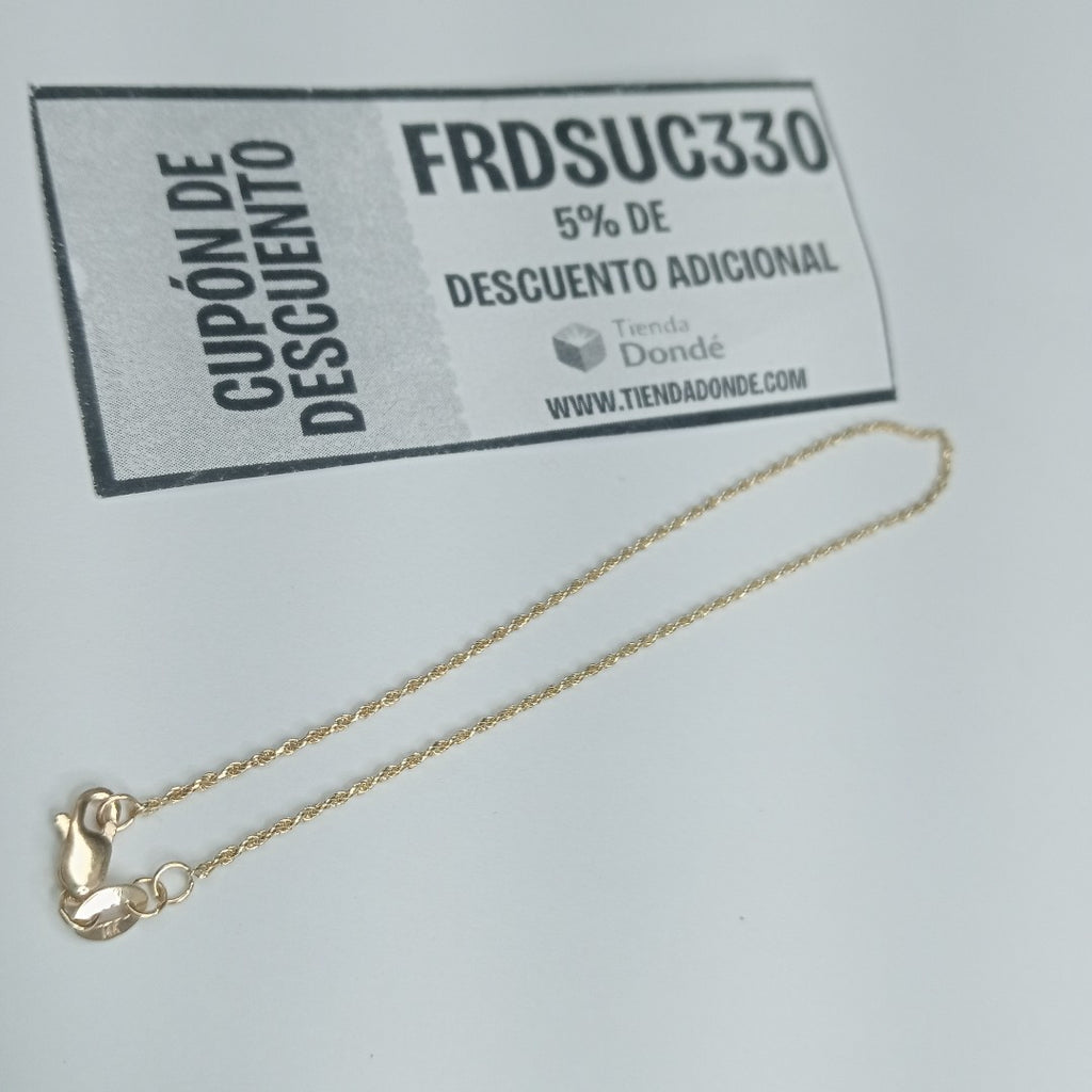 PULSERA TORZAL 14K 21 CM 1.5 GR (NUEVO)