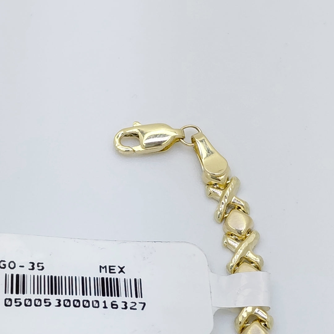 PULSERA ESPECIAL XOXO 14K 18 CM 6.1 GR (NUEVO)