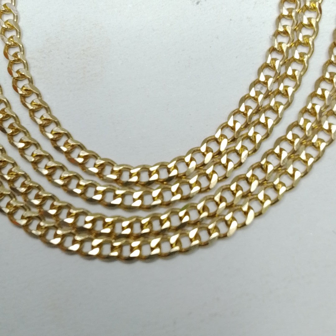 CADENAS TEJIDO BARBADA ORO 10K 60 CM 4.1 GR (NUEVO)