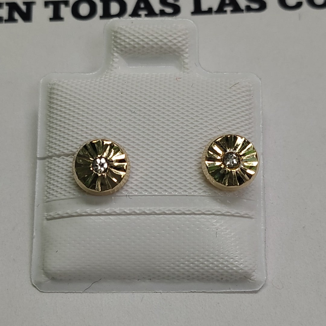 BROQUELES BROQUEL FIG BOTON C CIRCONIA 14K 0.2916 GR (NUEVO)