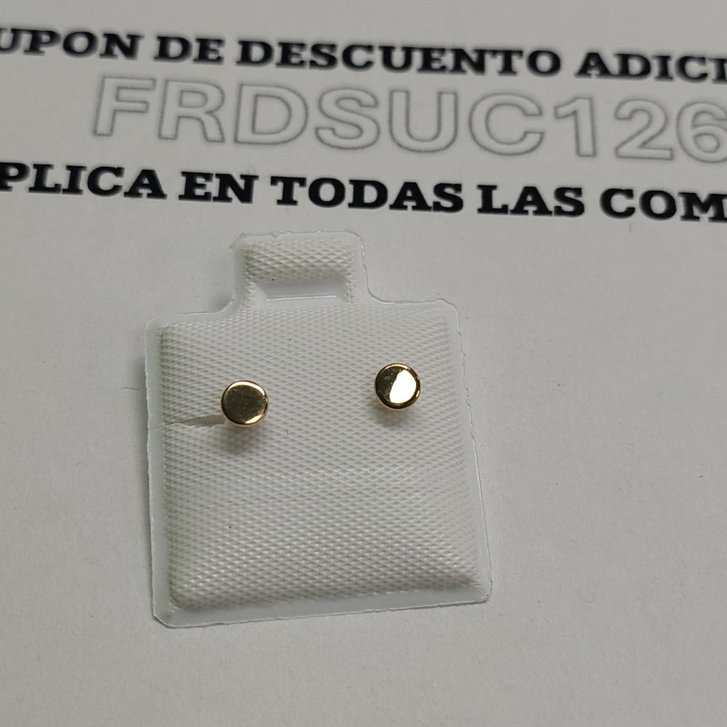 BROQUELES BROQUEL FIG TAPON REDONDO 14K 0.1408 GR (NUEVO)