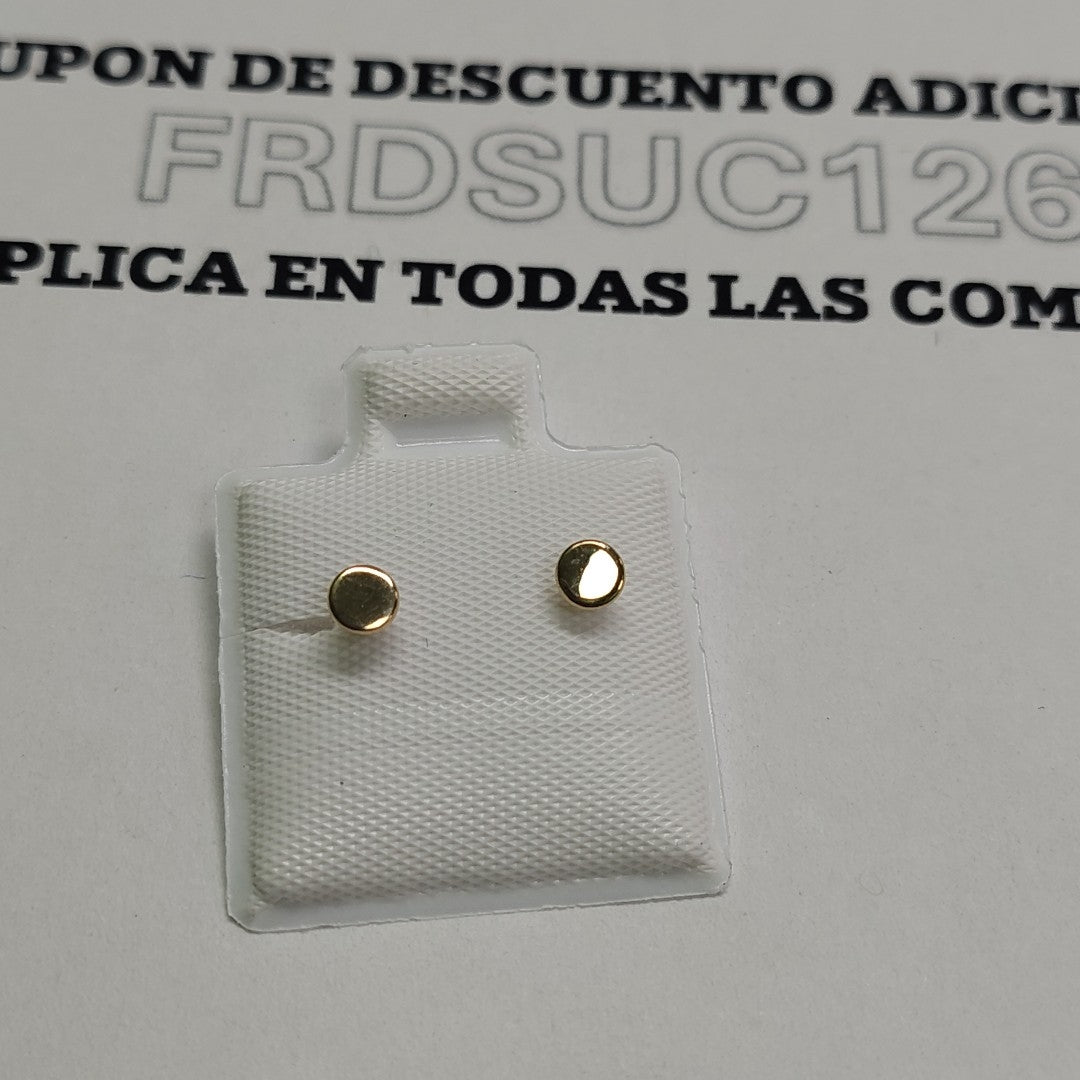 BROQUELES BROQUEL FIG TAPON REDONDO 14K 0.1408 GR (NUEVO)
