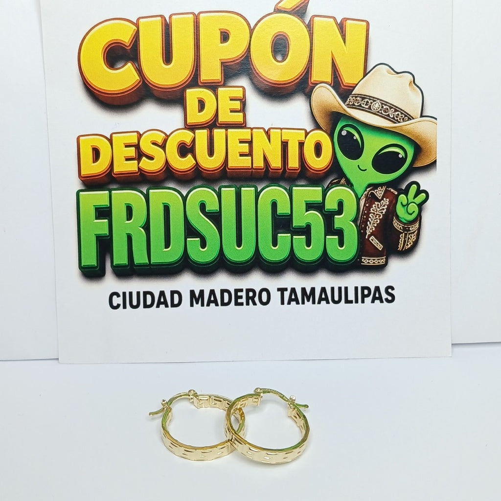 ARETES TEJIDO ARRACADAS TIPO GRECAS 14K 2.1 GR (NUEVO)