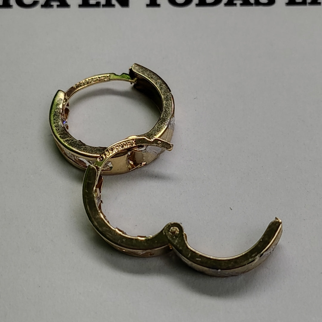 ARETES ARRACADAS C CIRCONIAS 10K 1.2 GR (NUEVO)