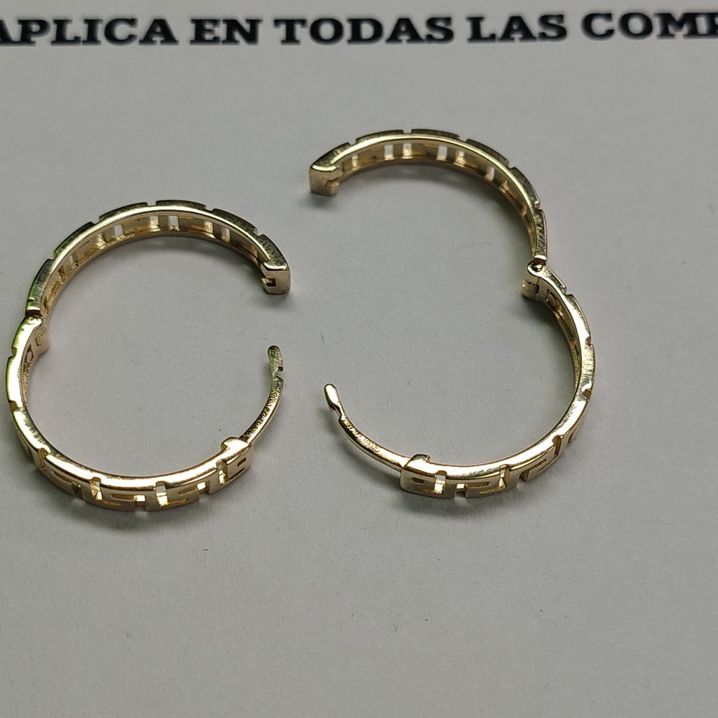 ARETES ARRACADA C GRECAS 14K 4.9 GR (NUEVO)