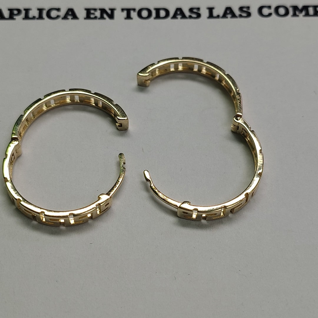 ARETES ARRACADA C GRECAS 14K 4.9 GR (NUEVO)