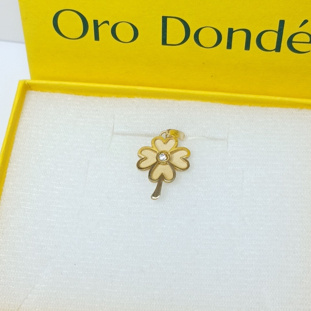 DIJE FIG TREBOL C CIRCONIA 14K 0.8 GR (NUEVO)