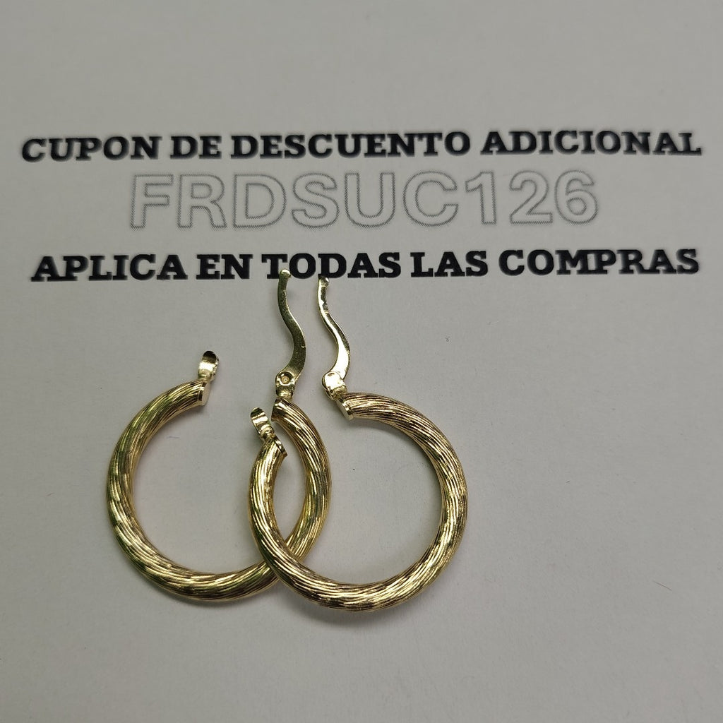 ARETES TEJIDO ARRACADAS ASTRIADAS 14K 3 GR (NUEVO)