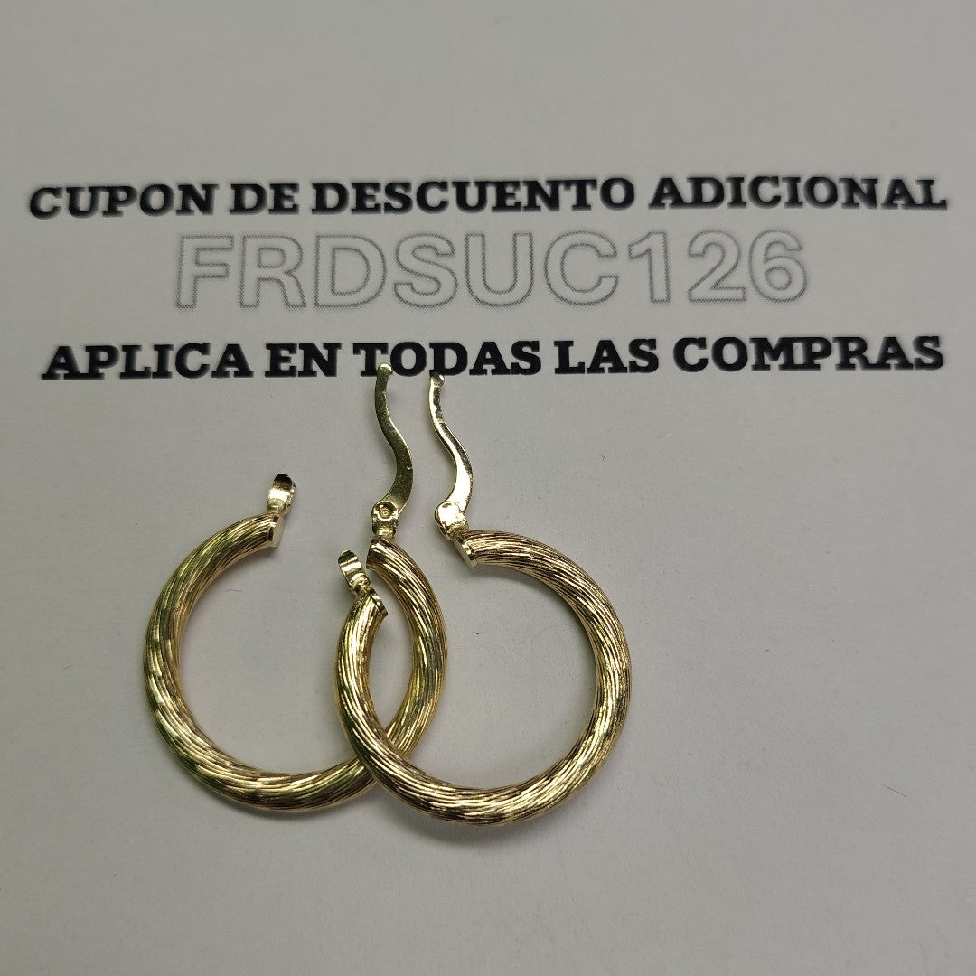 ARETES TEJIDO ARRACADAS ASTRIADAS 14K 3 GR (NUEVO)